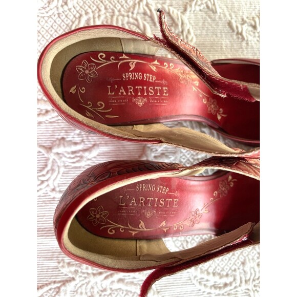 Spring Step L'Artiste Toolie Red Pump Ladies 42 /11 - Picture 9 of 13